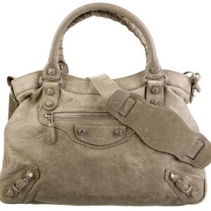 Balenciaga Beige Leather Satchel